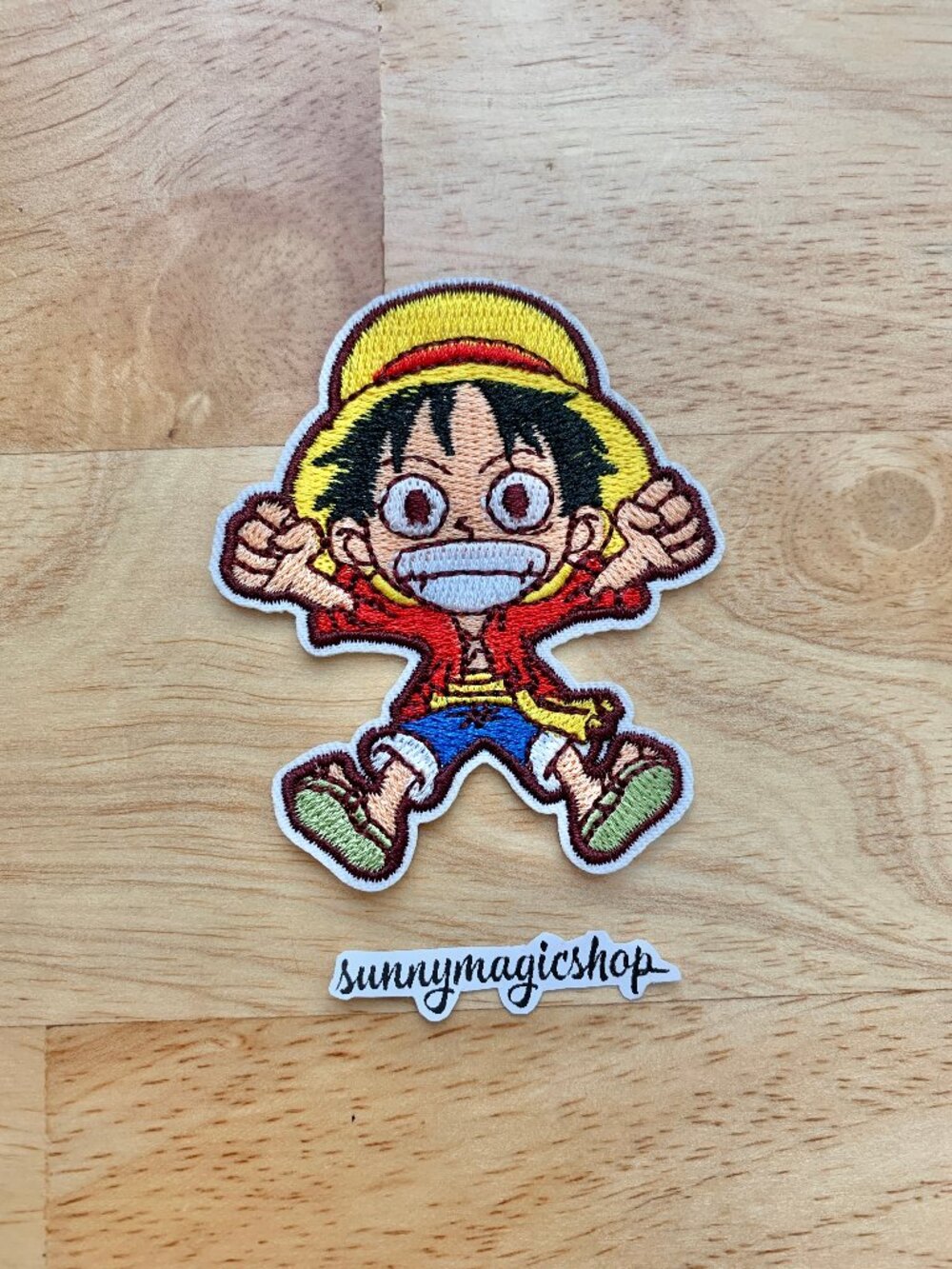 One Piece Anime Embroidered Patch Strawhat Monkey D Luffy Young Jumping